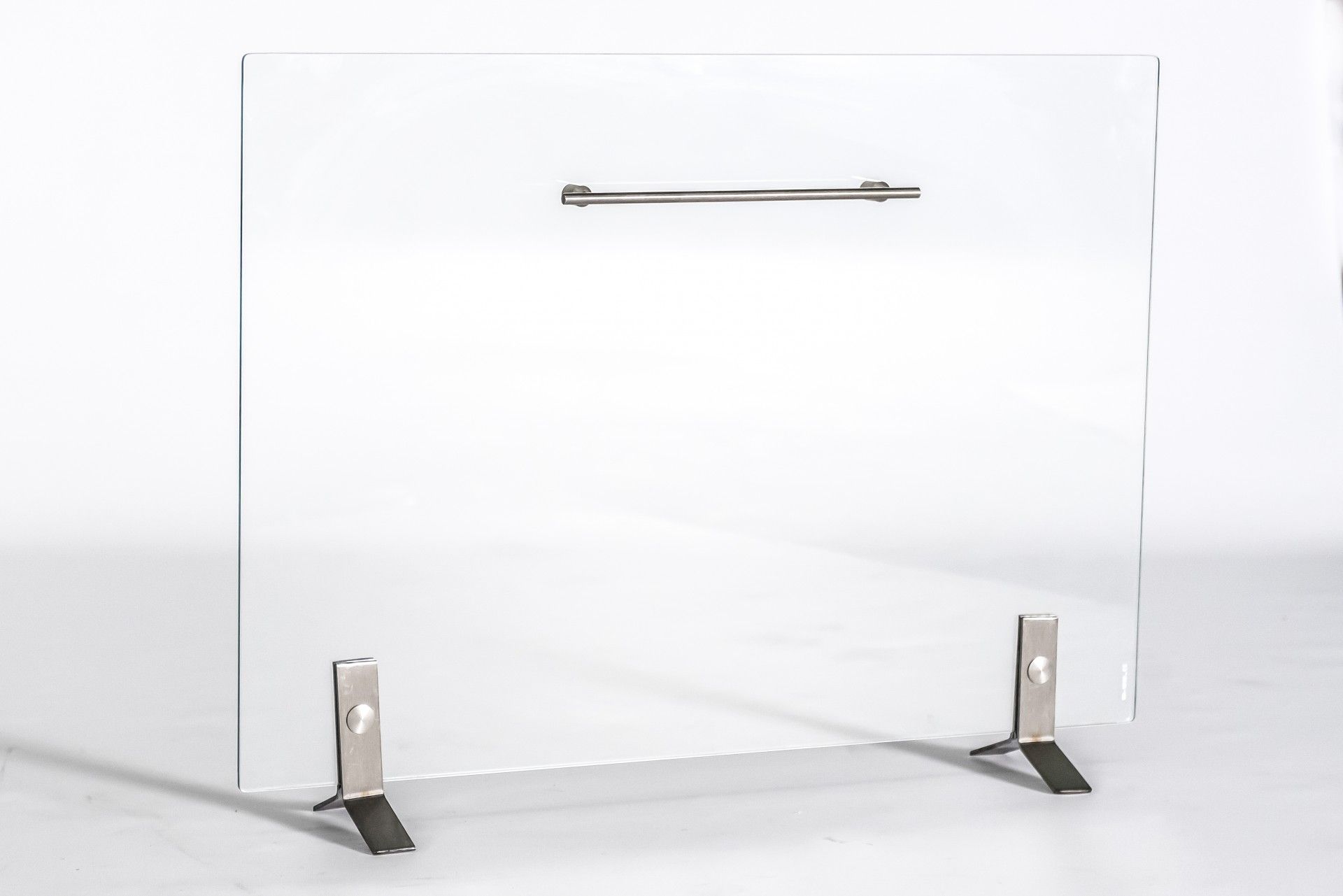 Frente Lareira Vidro 6mm Pega Inox