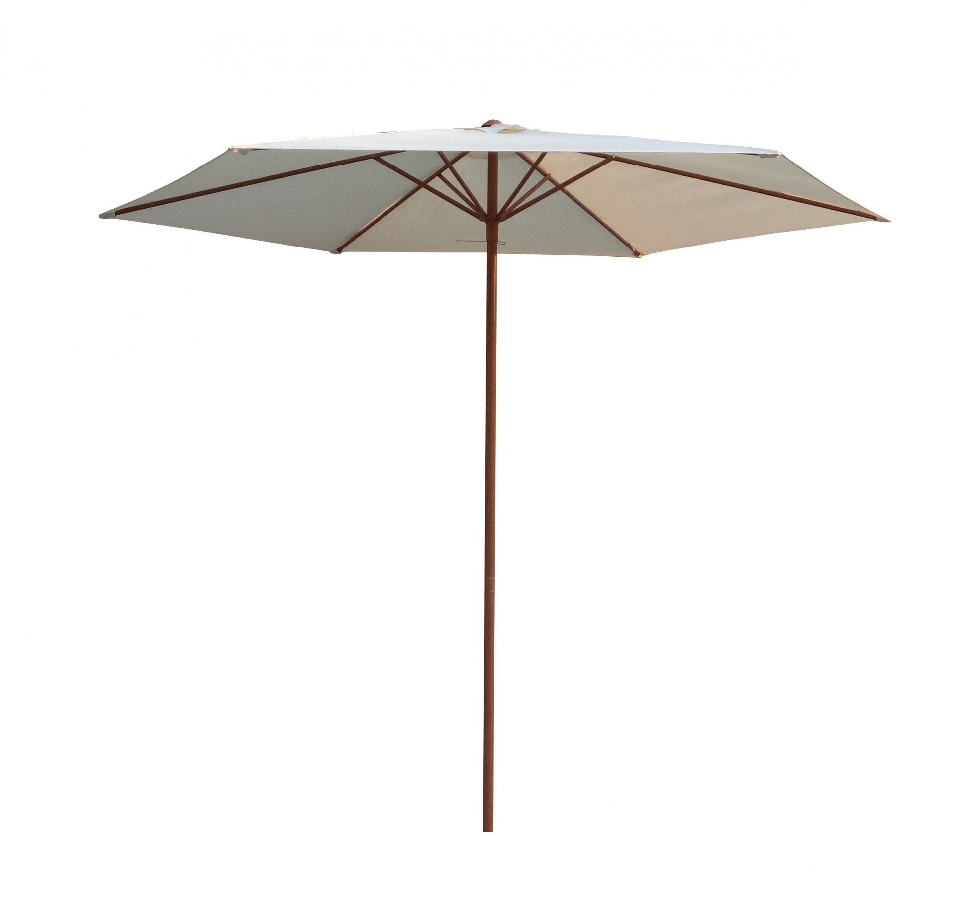 Guarda-Sol Bege Acabamento Madeira 3m