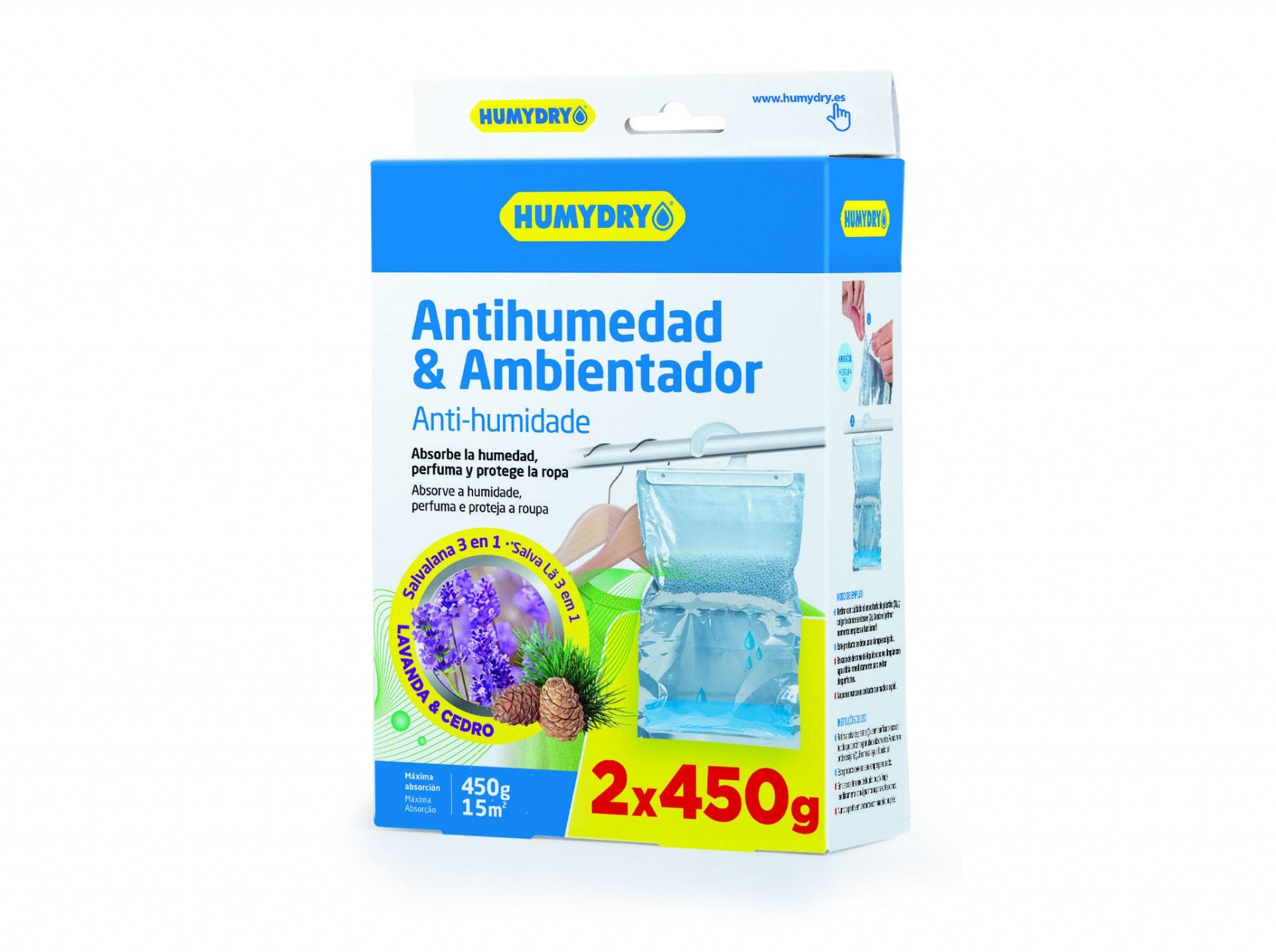 Desumidificador Bolsa Roupeiro Salva Lã 2x450g