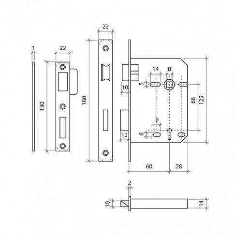 FECHADURA 716X60 INOX FECHADURA 716X60 INOX