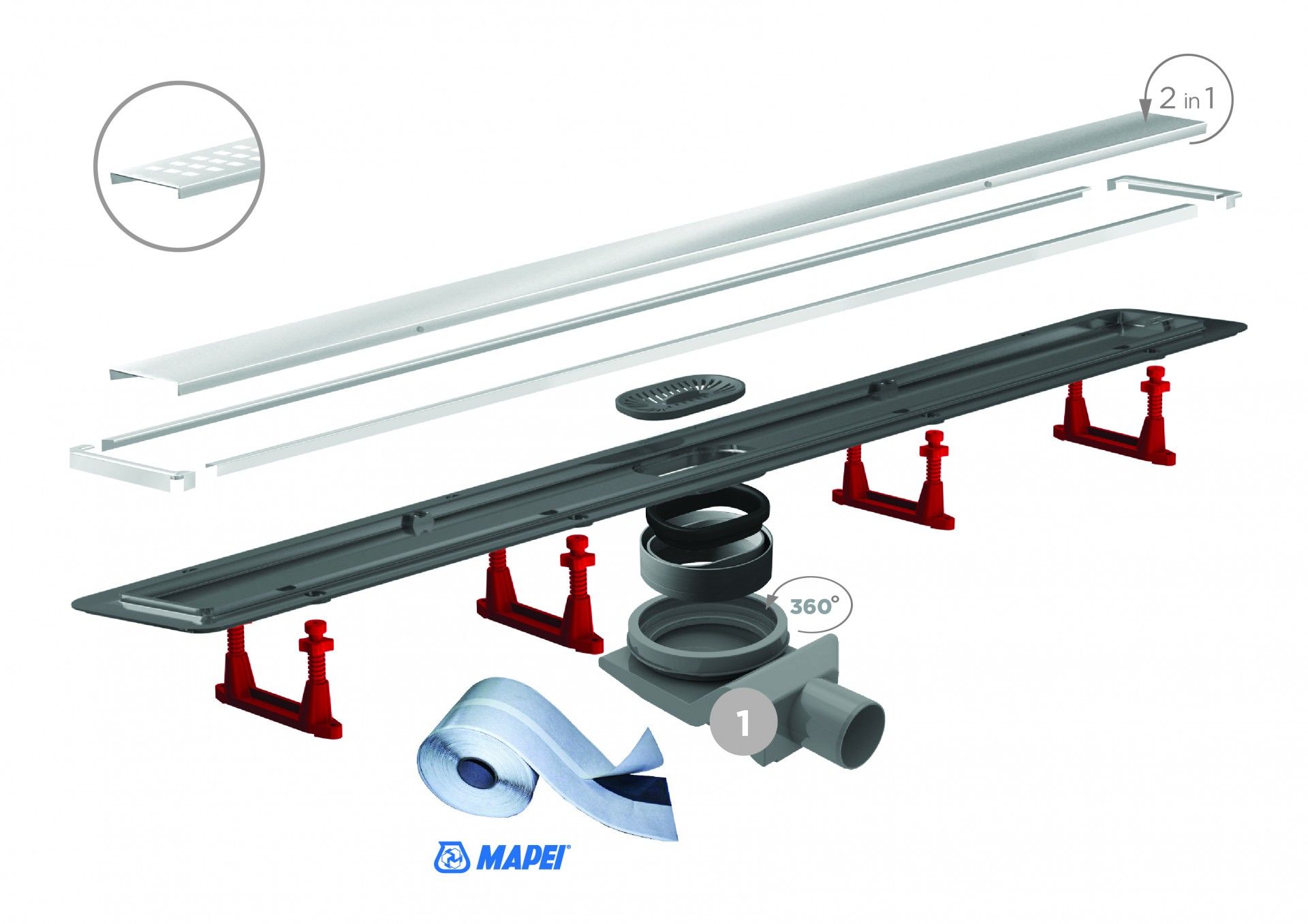 CANAL DUCHE PRIMO COMPACT 65CM INOX