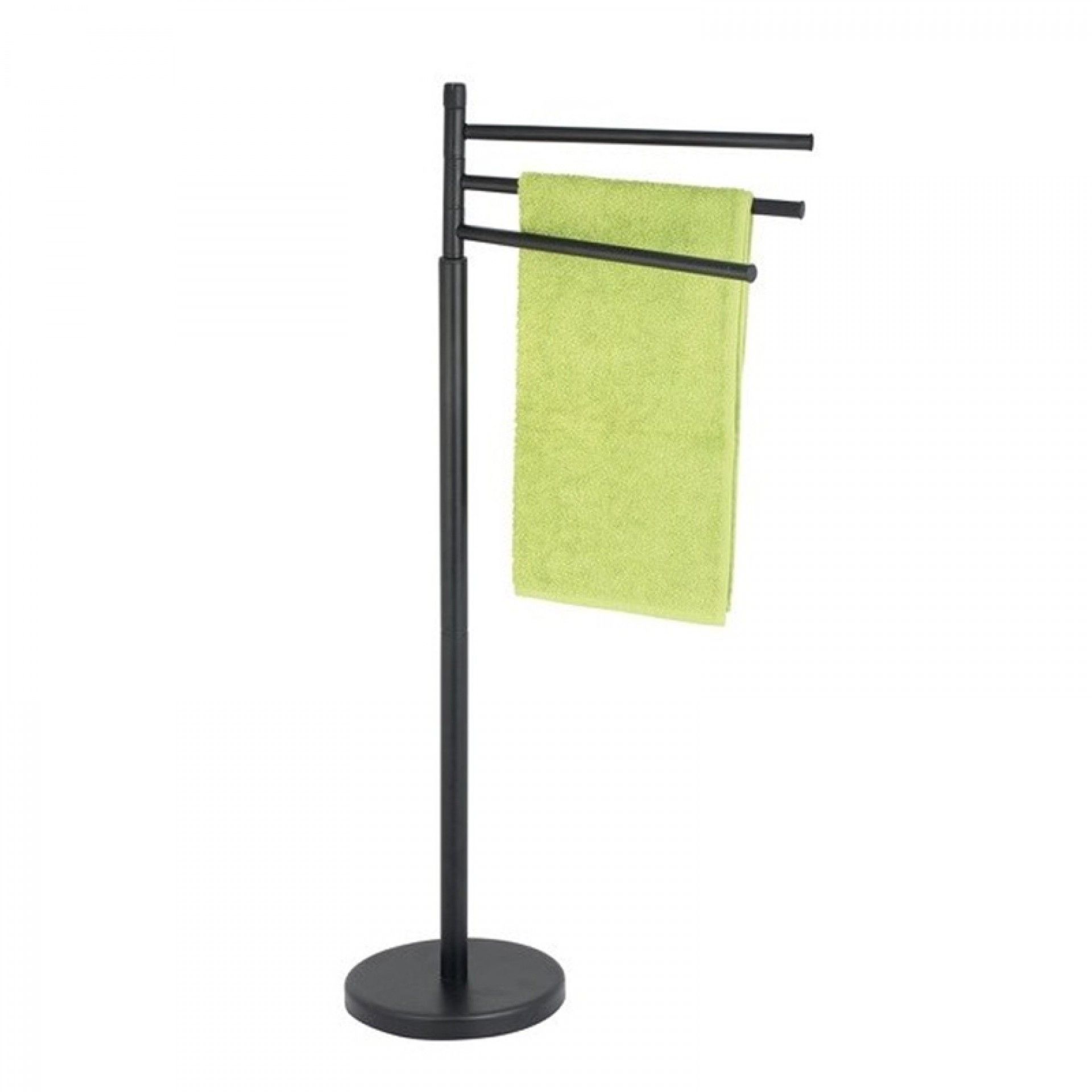 Toalheiro De Pé 3 Braços Preto