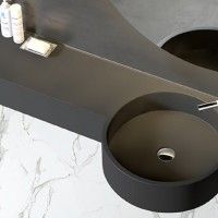 Lavatório Suspenso Resina 100cm Preto Lavatório Suspenso Resina 100cm Preto