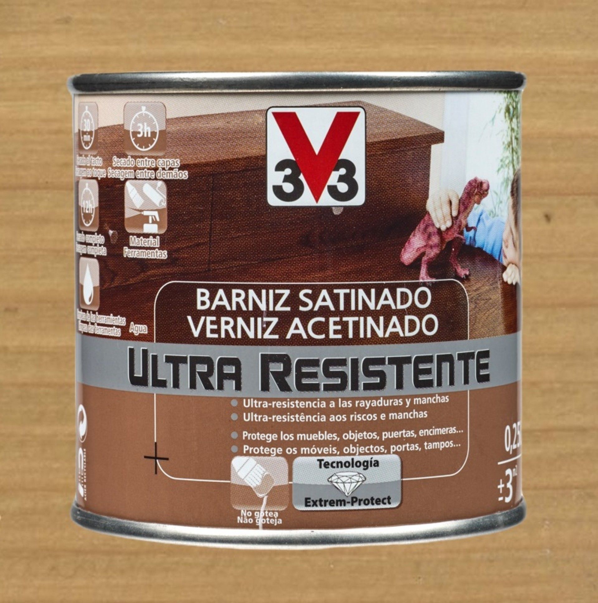 Verniz Ur Interior Aqua Acetinado Carvalho Claro 250ml