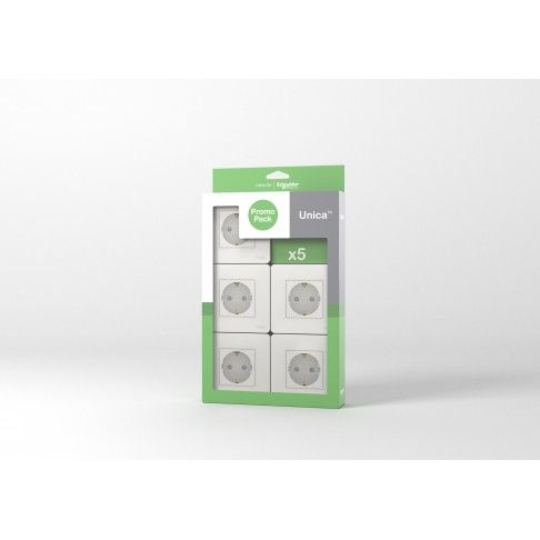 Pack 5 Tomadas Única Branco Pack 5 Tomadas Única Branco