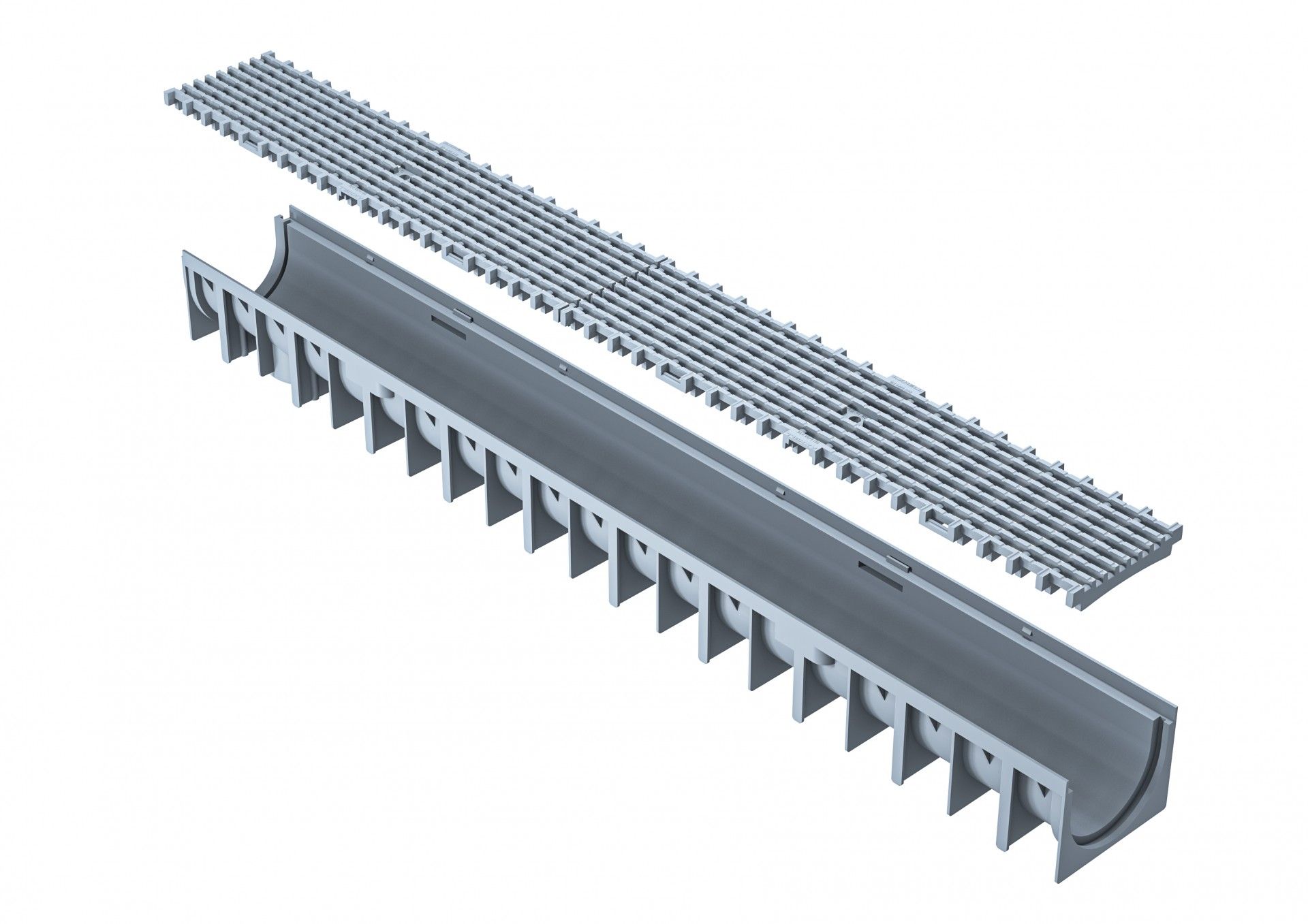 Canal C/Grelha H7 Pp 100x12x9.2 Cinza