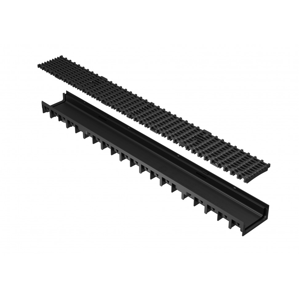 Canal C/Grelha H3pp 100x12x5.45 Preto