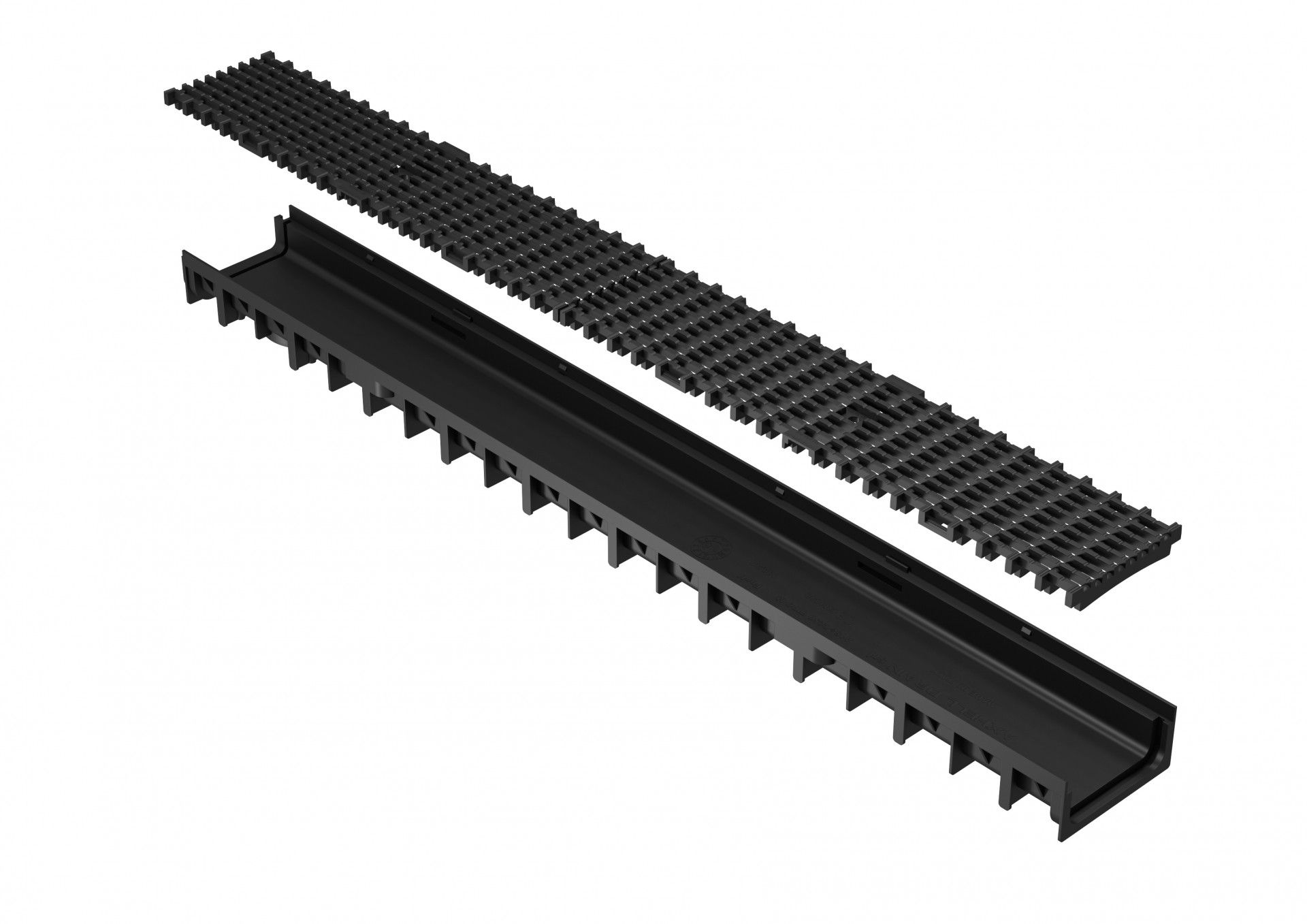 Canal C/Grelha H3pp 100x12x5.45 Preto