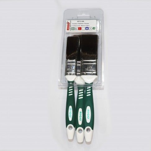 Kit 3 Trincha Star Verde C. Gris 1+1,5+2" Kit 3 Trincha Star Verde C. Gris 1+1,5+2"