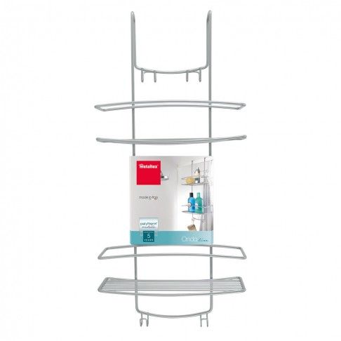 Estante Onda 2 prateleiras 26x20x58cm Cromado Estante Onda 2 prateleiras 26x20x58cm Cromado