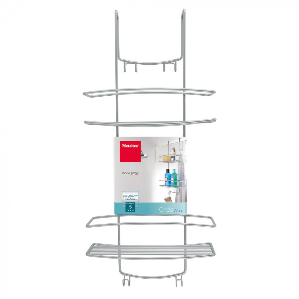 Estante Onda 2 Prateleiras 26x20x58cm Cromado Estante Onda 2 Prateleiras 26x20x58cm Cromado