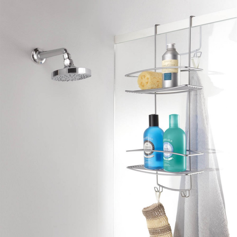 Estante Onda 2 Prateleiras 26x20x58cm Cromado Estante Onda 2 Prateleiras 26x20x58cm Cromado
