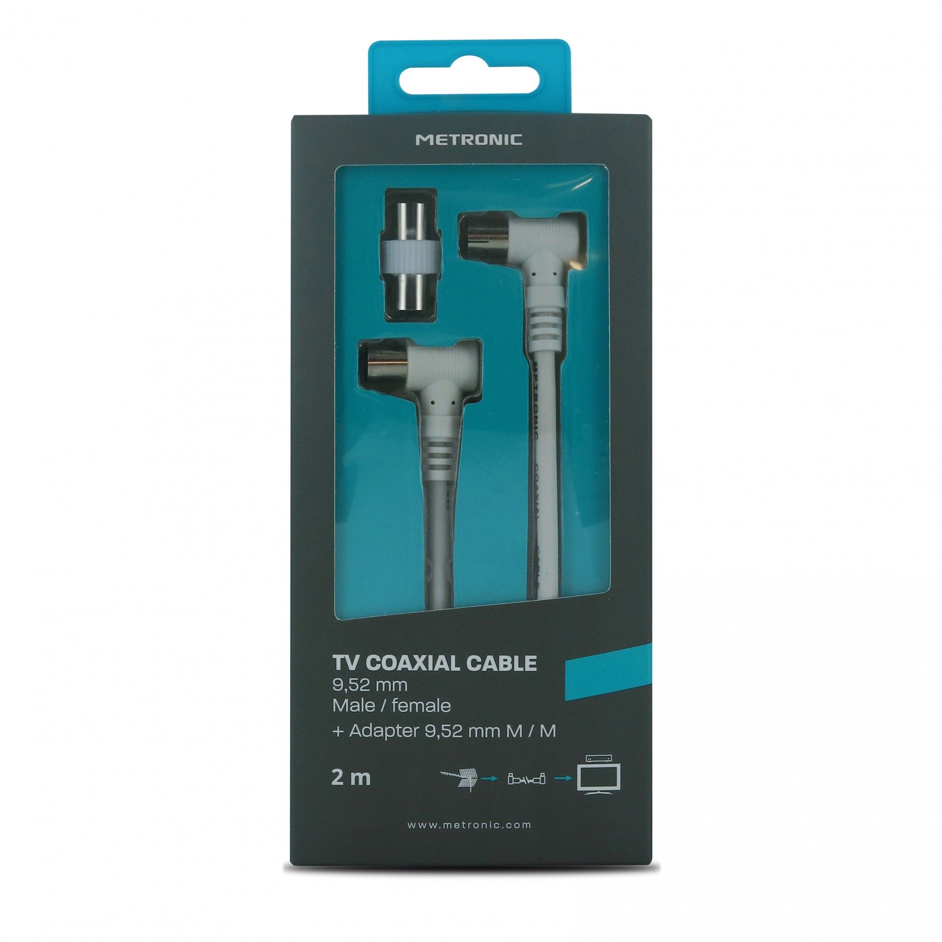 PROLONGADOR COAXIAL 9.52MM M/F 2MT