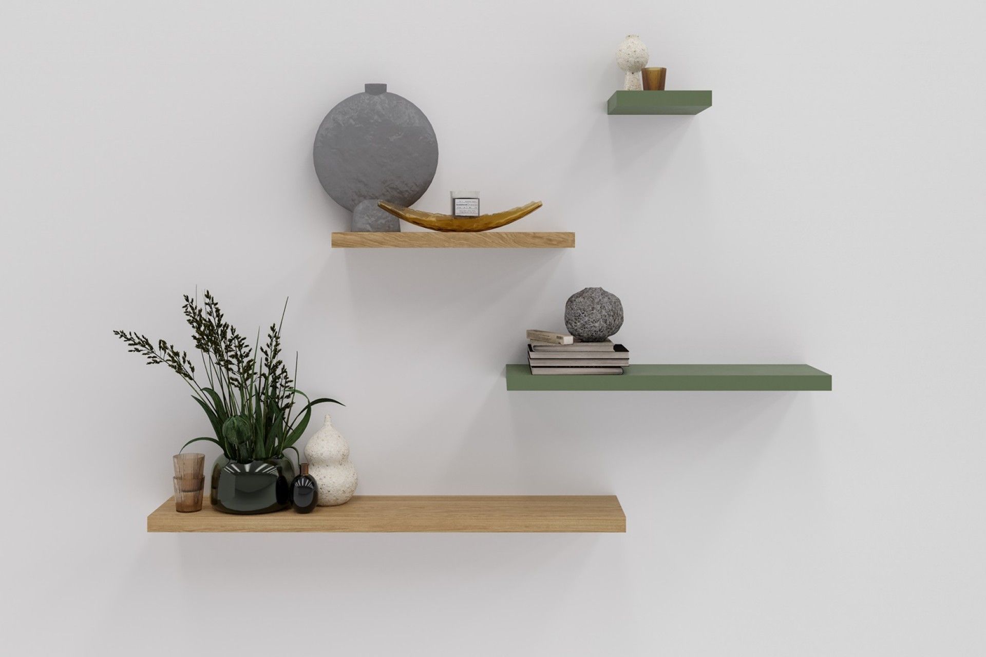 Prateleira Fixação Invisível 80x23.5x3.8cm Verde