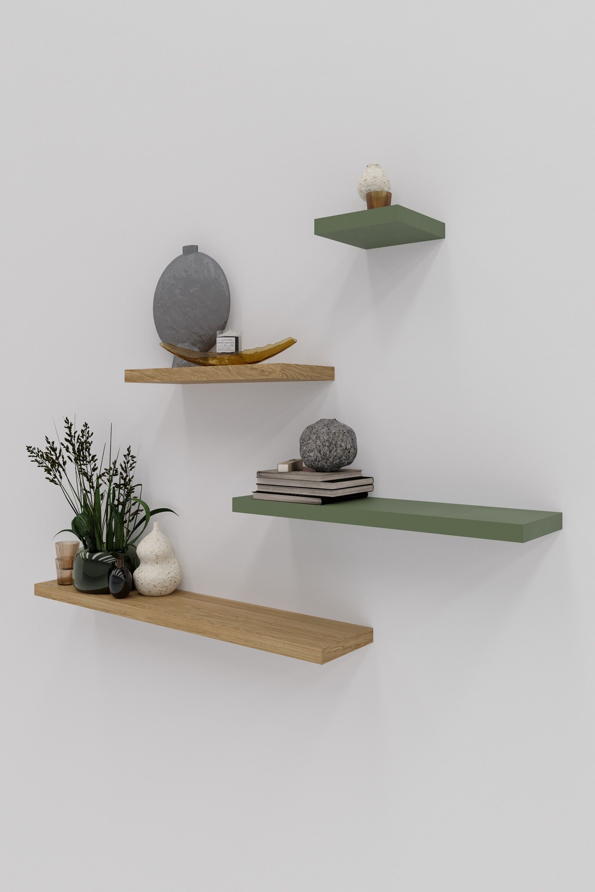 Prateleira Fixação Invisível 118x23.5x3.8cm Verde