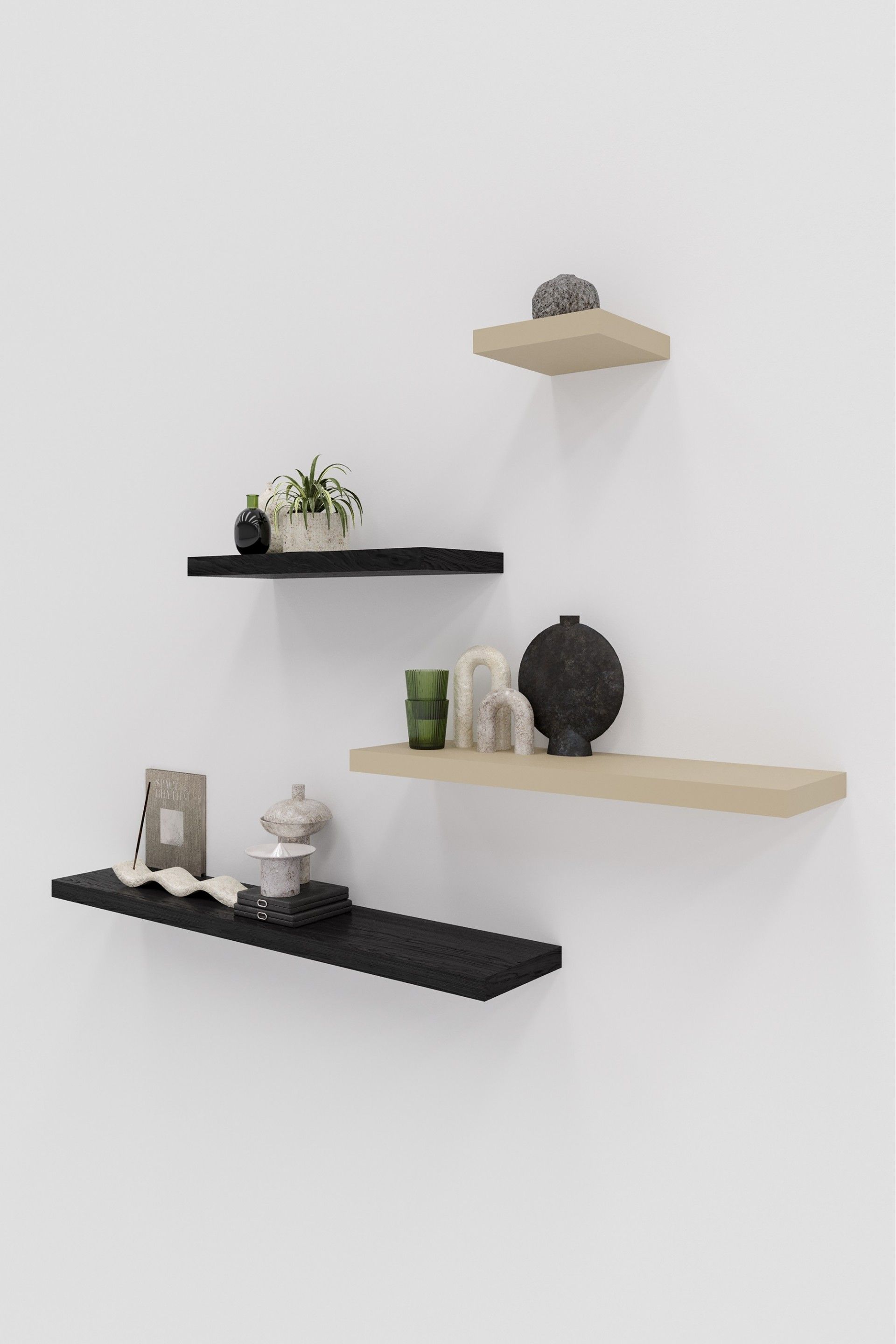 Prateleira Fixaçao Invisível 118x23.5x3.8cm Creme