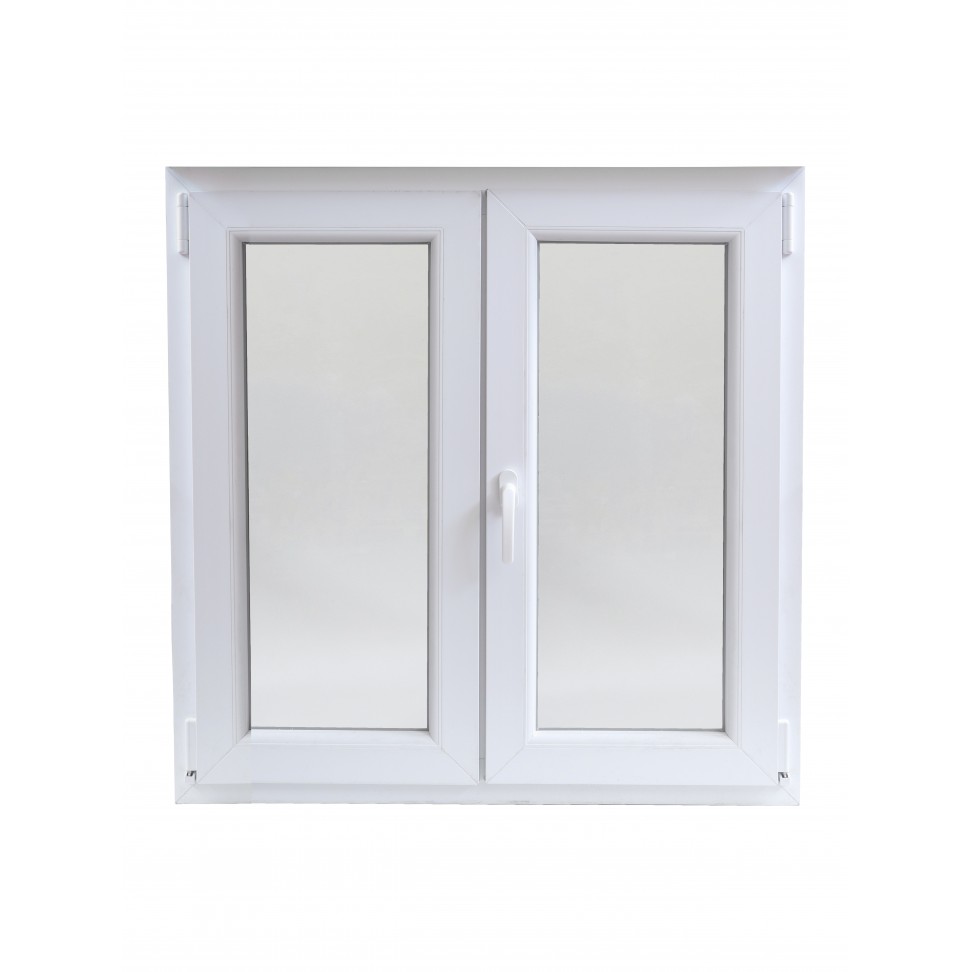 Janela Pvc Branca Vdro 100x90 2 Folhas