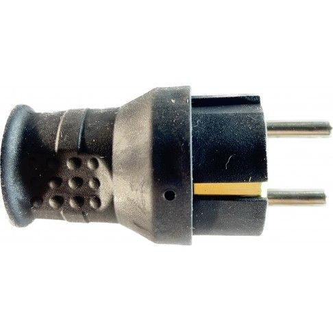 Ficha Schuko Borracha Macho 16a Preta Ficha Schuko Borracha Macho 16a Preta