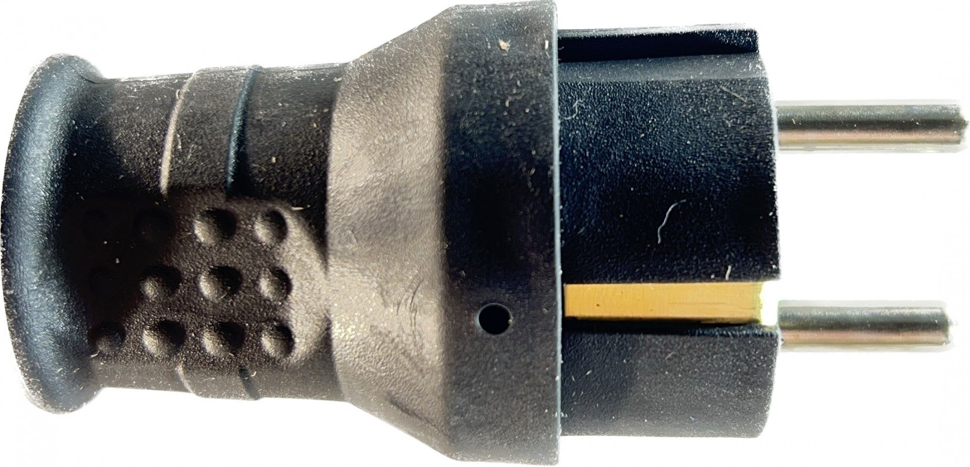 Ficha Schuko Borracha Macho 16a Preta