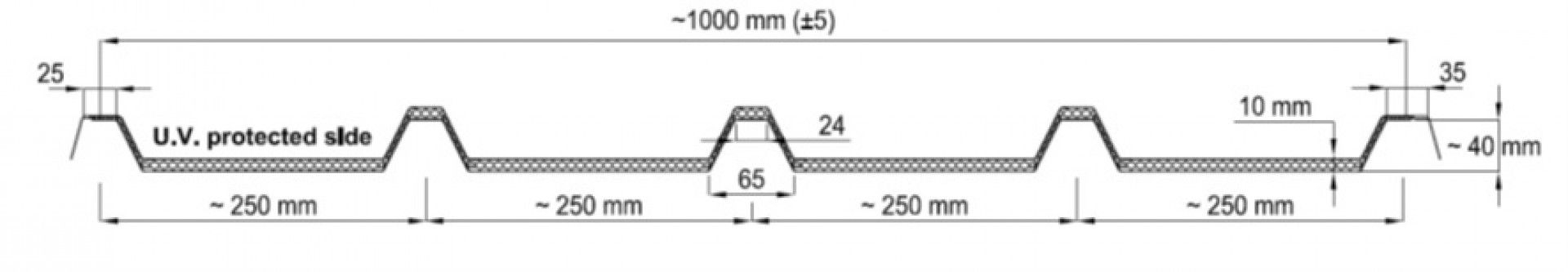 Policarbonato Alveolar Macro Greca Cristal 2.5x1