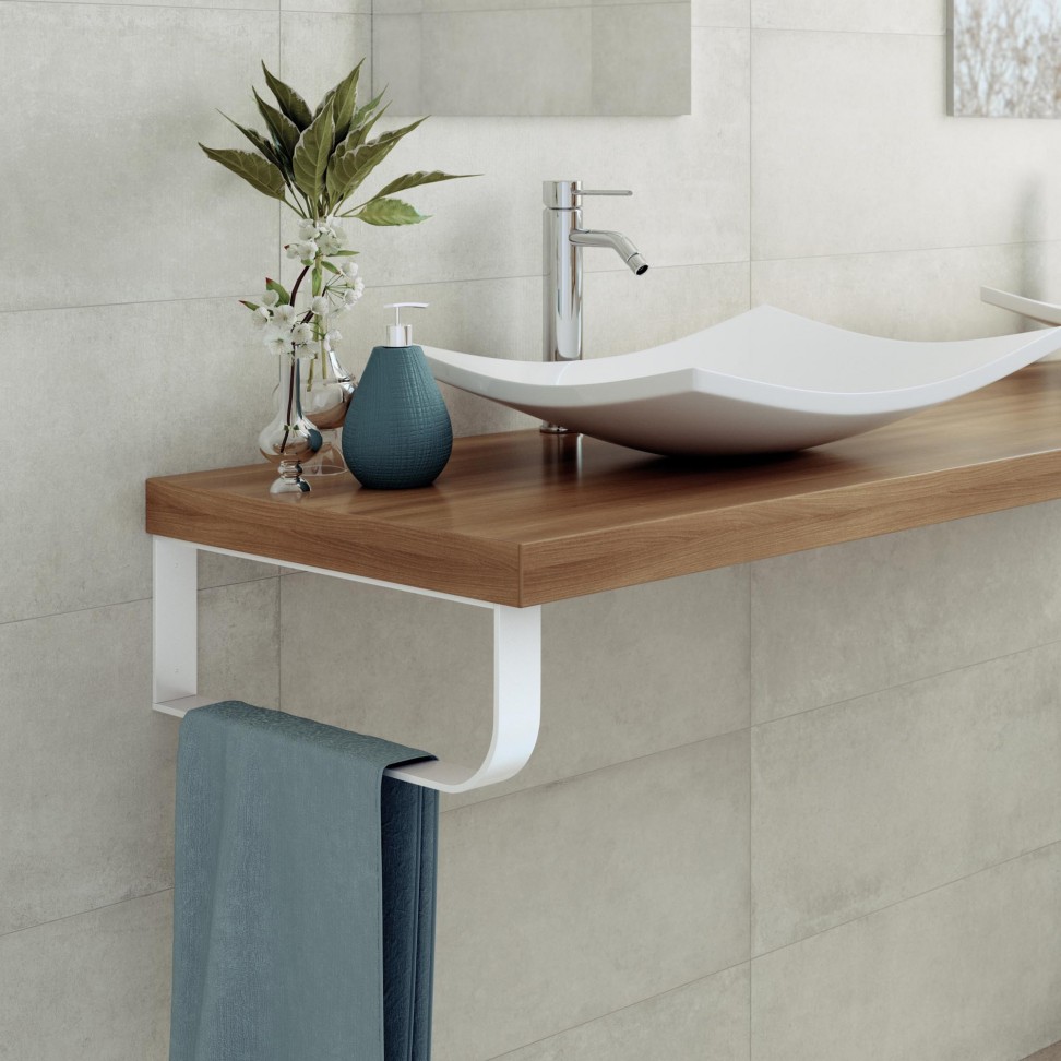 Suporte Toalheiro 45x15x2.5cm Branco mate