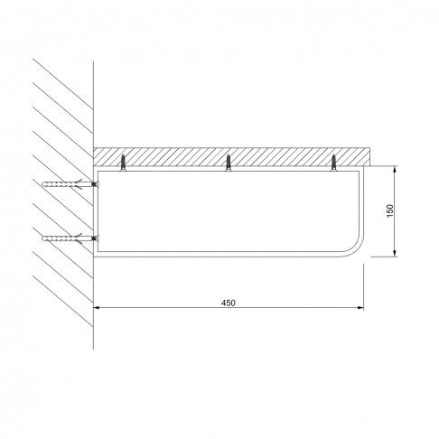 Suporte Toalheiro 450x150x25mm Preto mate Suporte Toalheiro 450x150x25mm Preto mate
