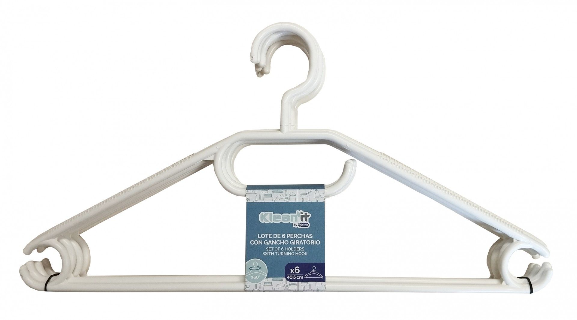 Conjunto 6 Cabides Twist Branco