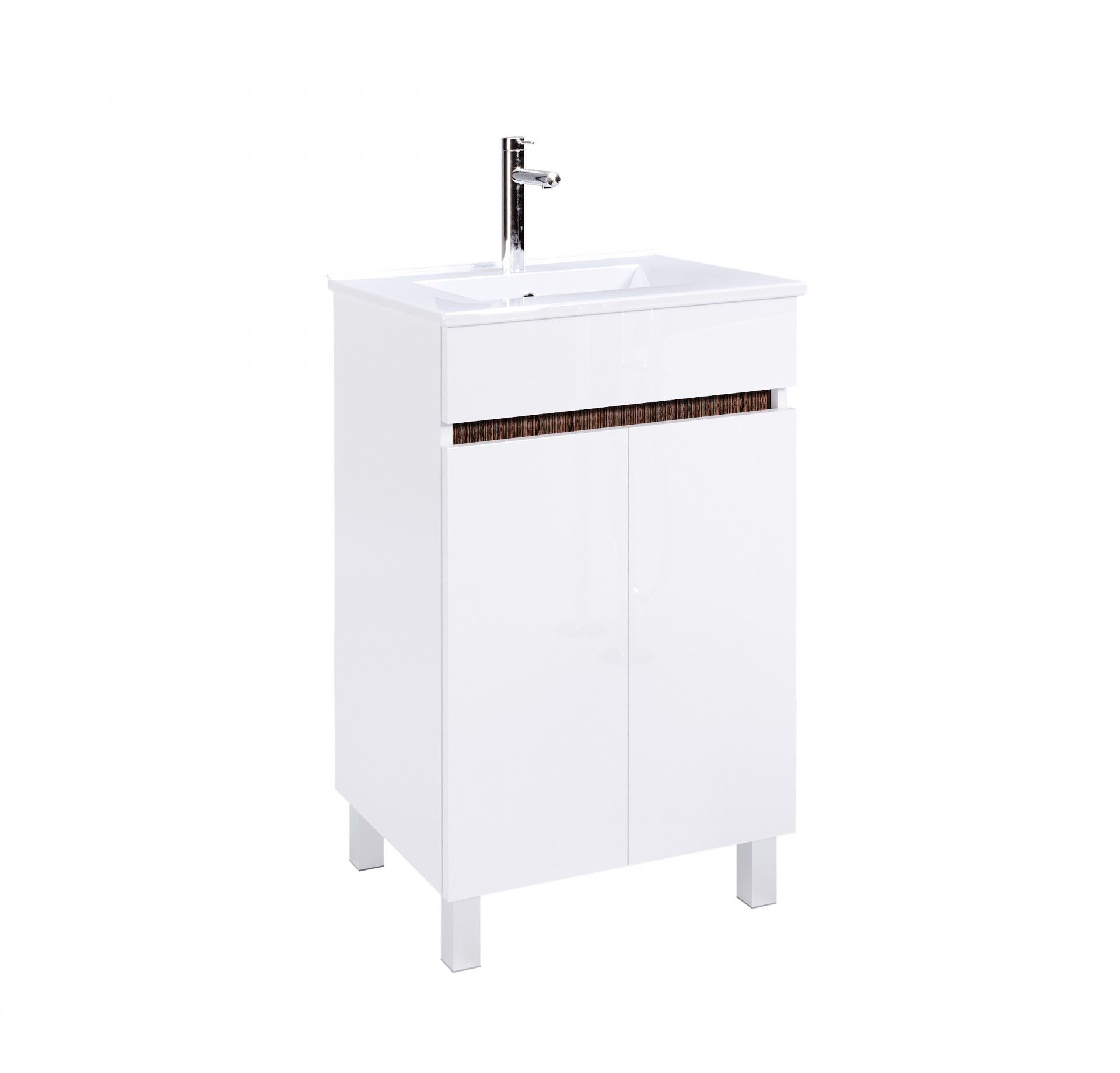 Conjunto Móvel Casa Banho IRIS Branco/ Wengué