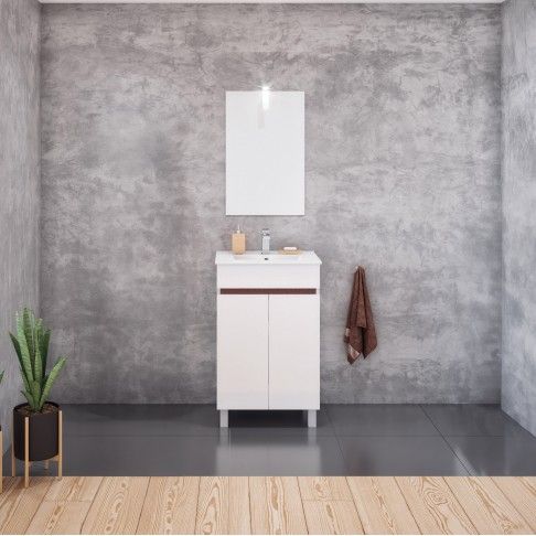 Conjunto Móvel Casa Banho IRIS Branco/ Wengué Conjunto Móvel Casa Banho IRIS Branco/ Wengué