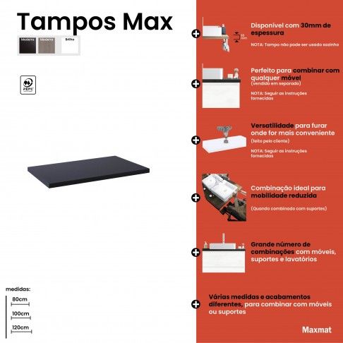 Tampo Max 101cm 30mm Negro Tampo Max 101cm 30mm Negro