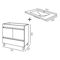 CONJUNTO VALENCIA 80CM MOVEL+LAVATORIO BRANCO CONJUNTO VALENCIA 80CM MOVEL+LAVATORIO BRANCO
