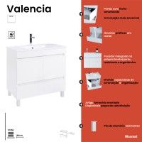 CONJUNTO VALENCIA 80CM MOVEL+LAVATORIO BRANCO CONJUNTO VALENCIA 80CM MOVEL+LAVATORIO BRANCO