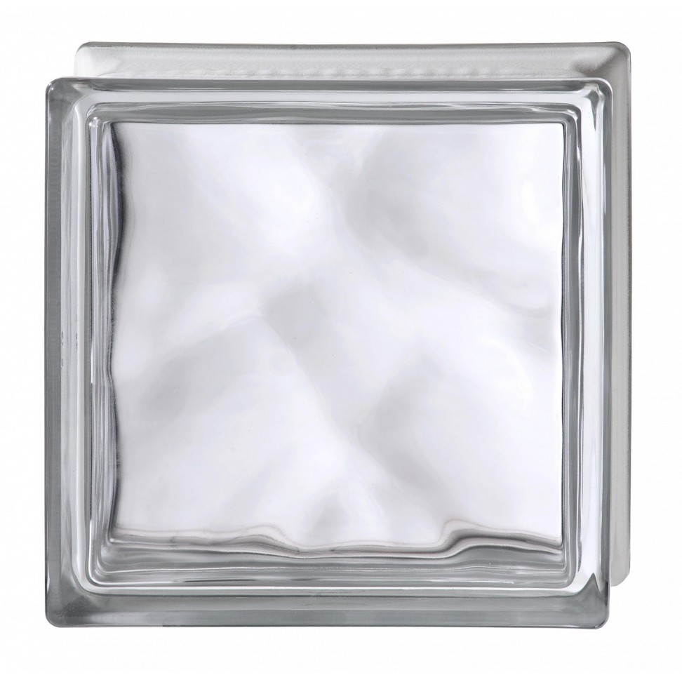 Tijolo Vidro Ondulado Transparente19x19x8cm
