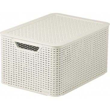 CAIXA COM TAMPA STYLE 30L BRANCA
