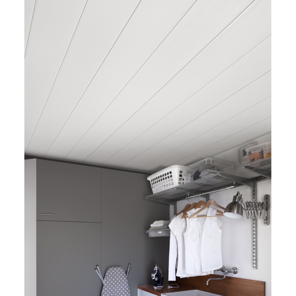 Lambrim PVC Branco 2600x375x8mm Cx.3,9m2