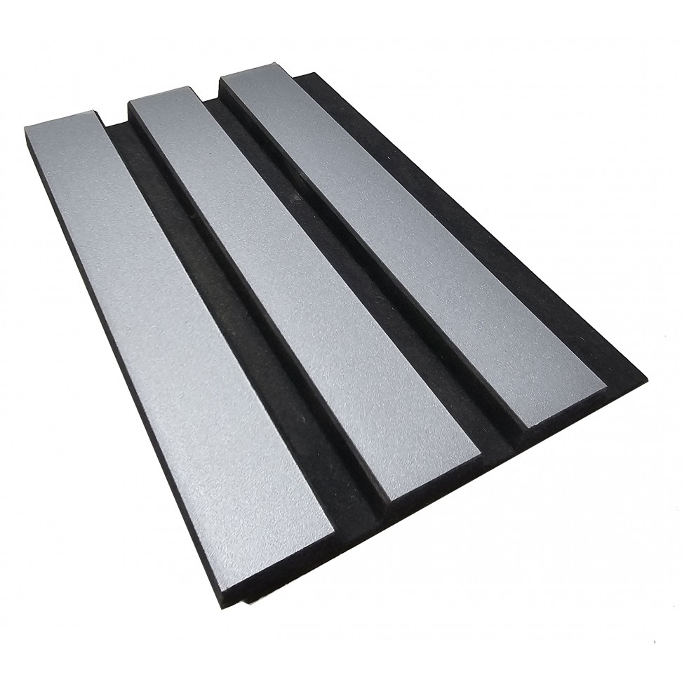 Painel Ripado MDF Cinza 3050x124x12mm Cx.1,89m2 Painel Ripado MDF Cinza 3050x124x12mm Cx.1,89m2