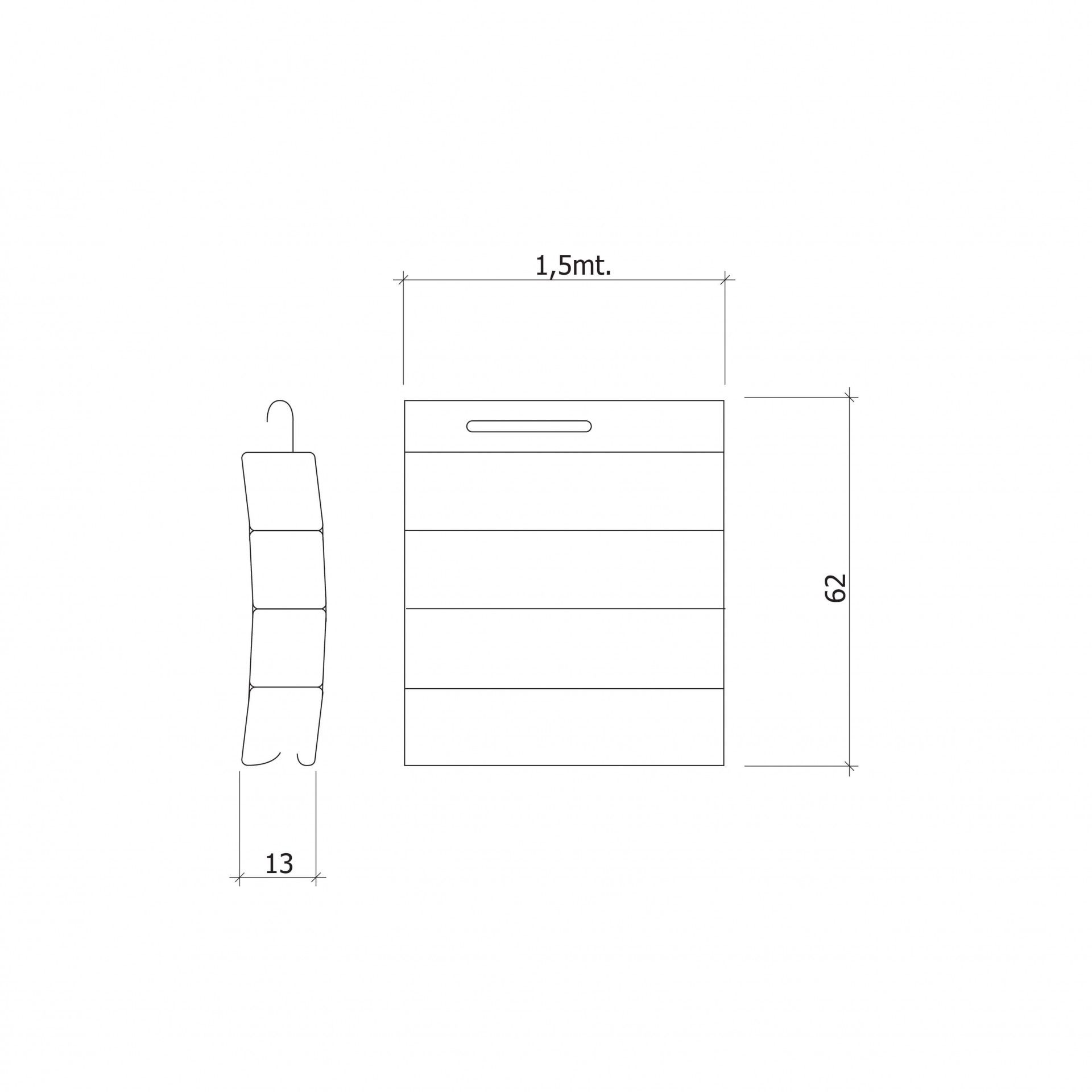 Pack 24 Réguas 150x120cm Curva Branco