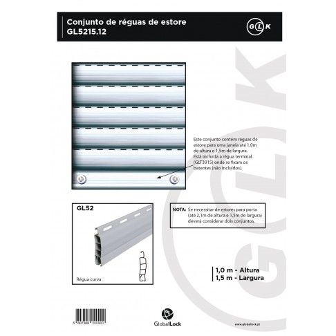 Pack 24 Réguas 150x120cm Curva Branco Pack 24 Réguas 150x120cm Curva Branco