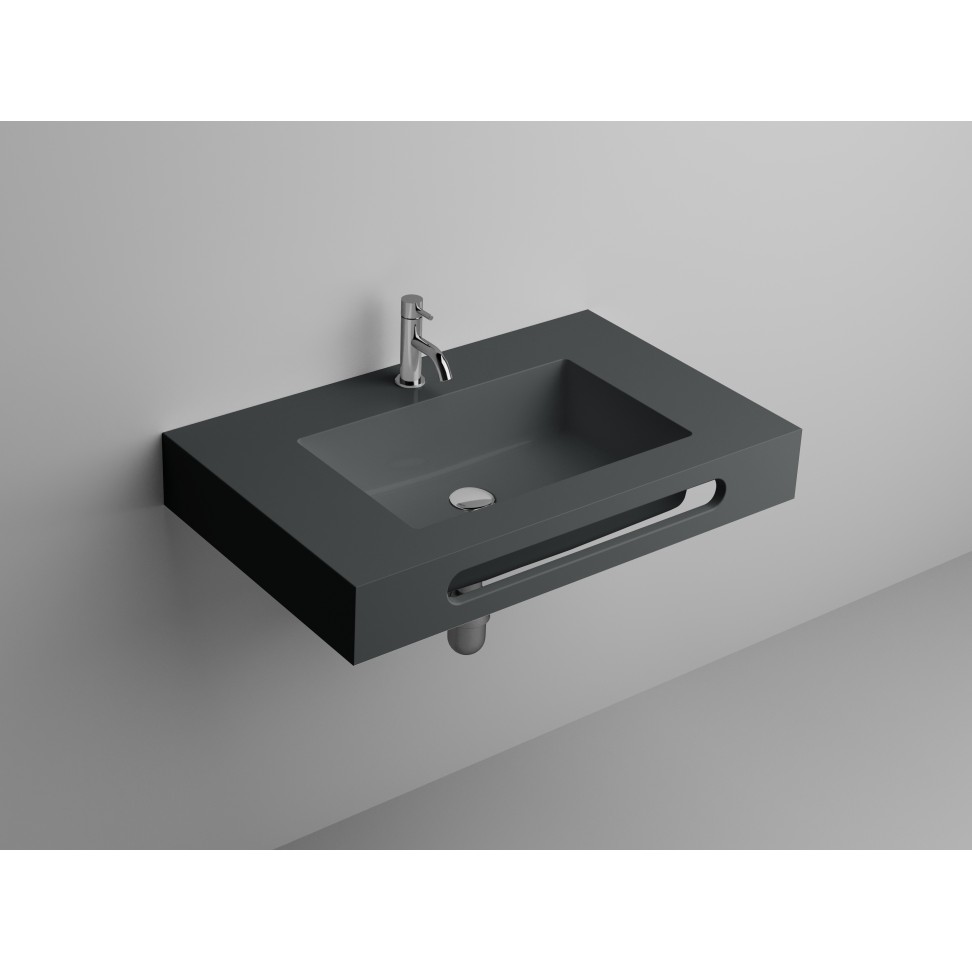 Lavat�rio Compacto Resina 13x80x46 cm Cinzento