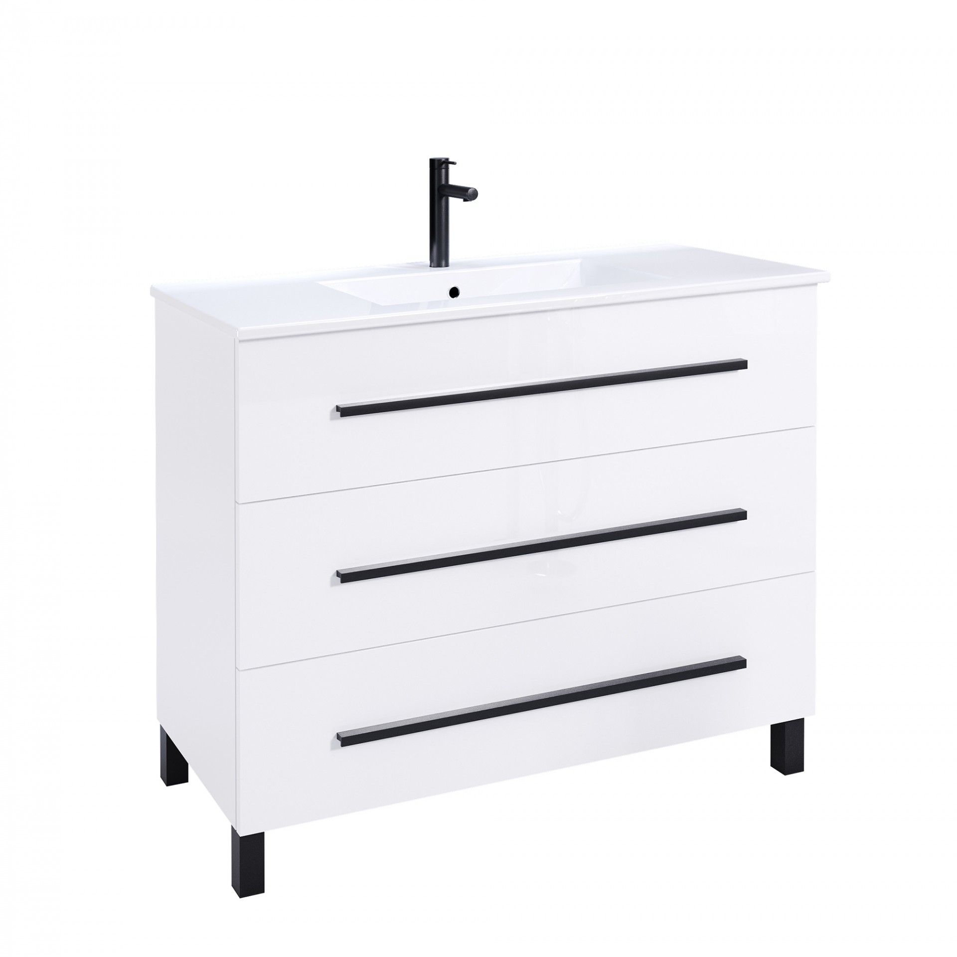 Móvel Puma 100cm 3 Gavetas Branco