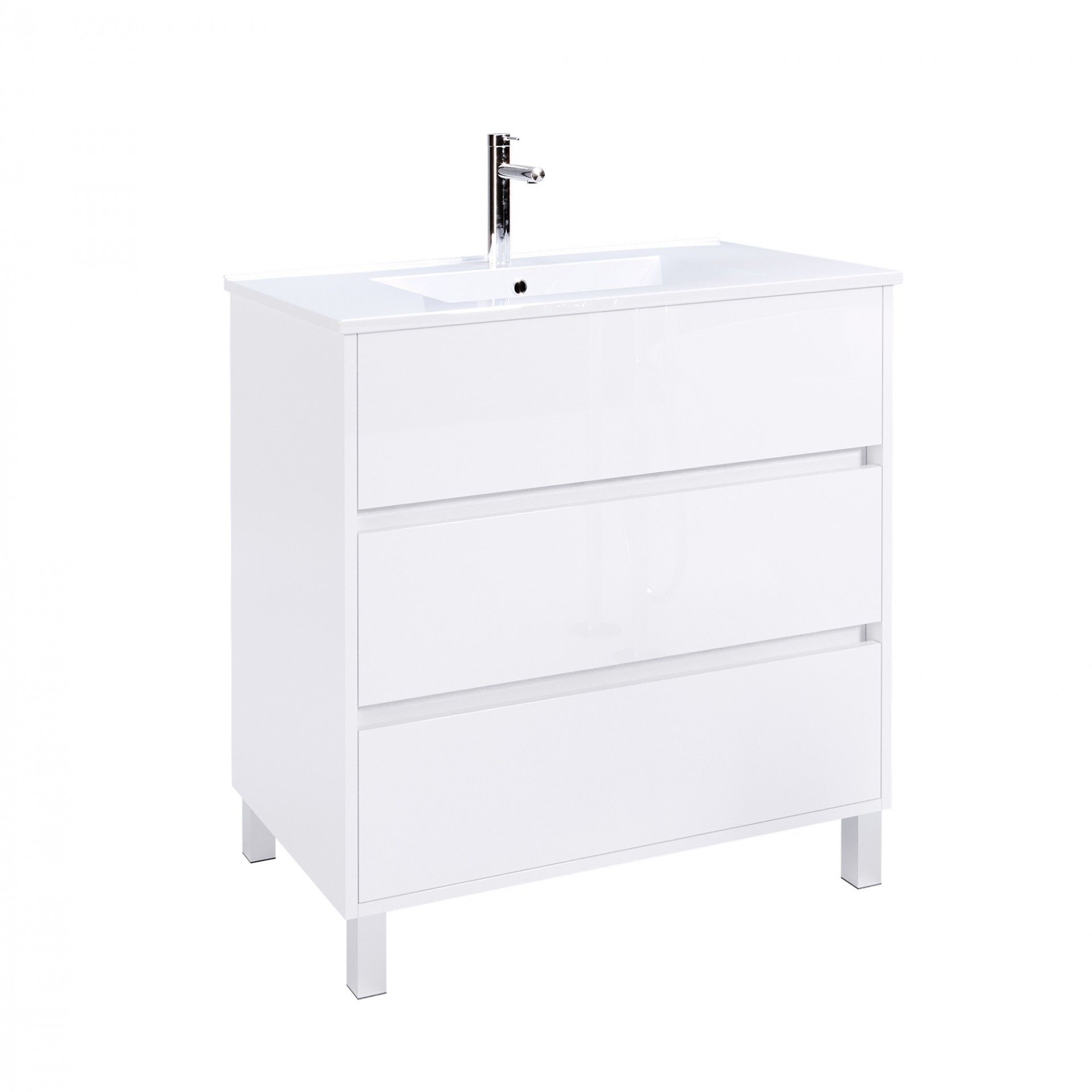 Móvel Atos 80x45x85cm 3 gavetas Branco