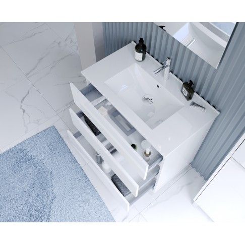 Móvel Atos 80x45x85cm 3 gavetas Branco Móvel Atos 80x45x85cm 3 gavetas Branco