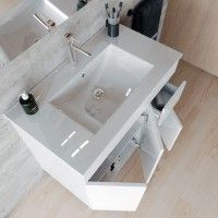 Conjunto Elba (Móvel + Lavatório) 80x45x81cm Branco Conjunto Elba (Móvel + Lavatório) 80x45x81cm Branco