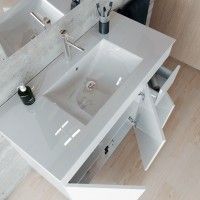 Conjunto Elba (Móvel + Lavatório) 100x45x81cm Branco Conjunto Elba (Móvel + Lavatório) 100x45x81cm Branco
