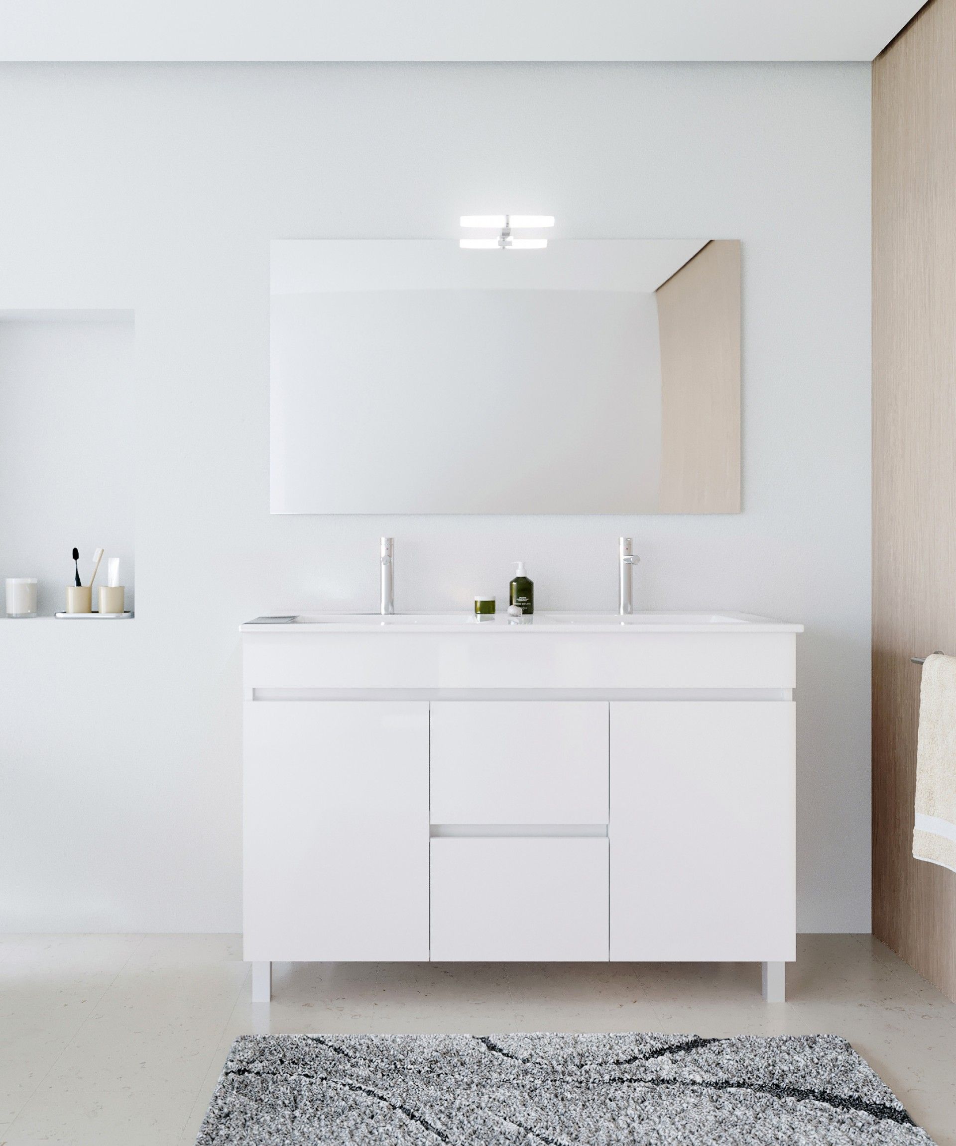 Conjunto Elba (Móvel + Lavatório) 120x45x81cm Branco