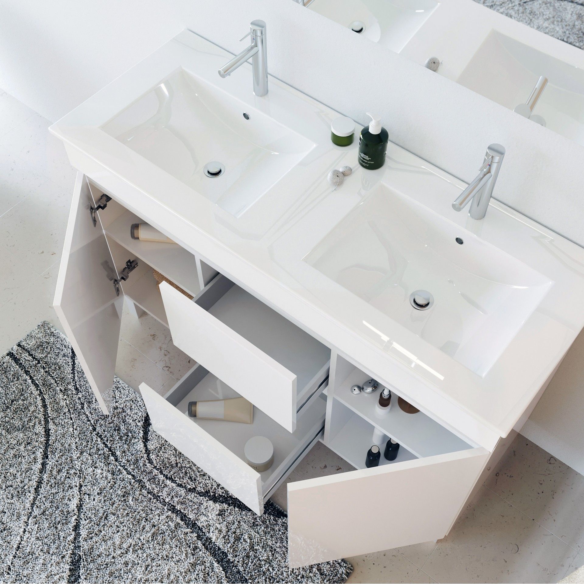 Conjunto Elba (Móvel + Lavatório) 120x45x81cm Branco