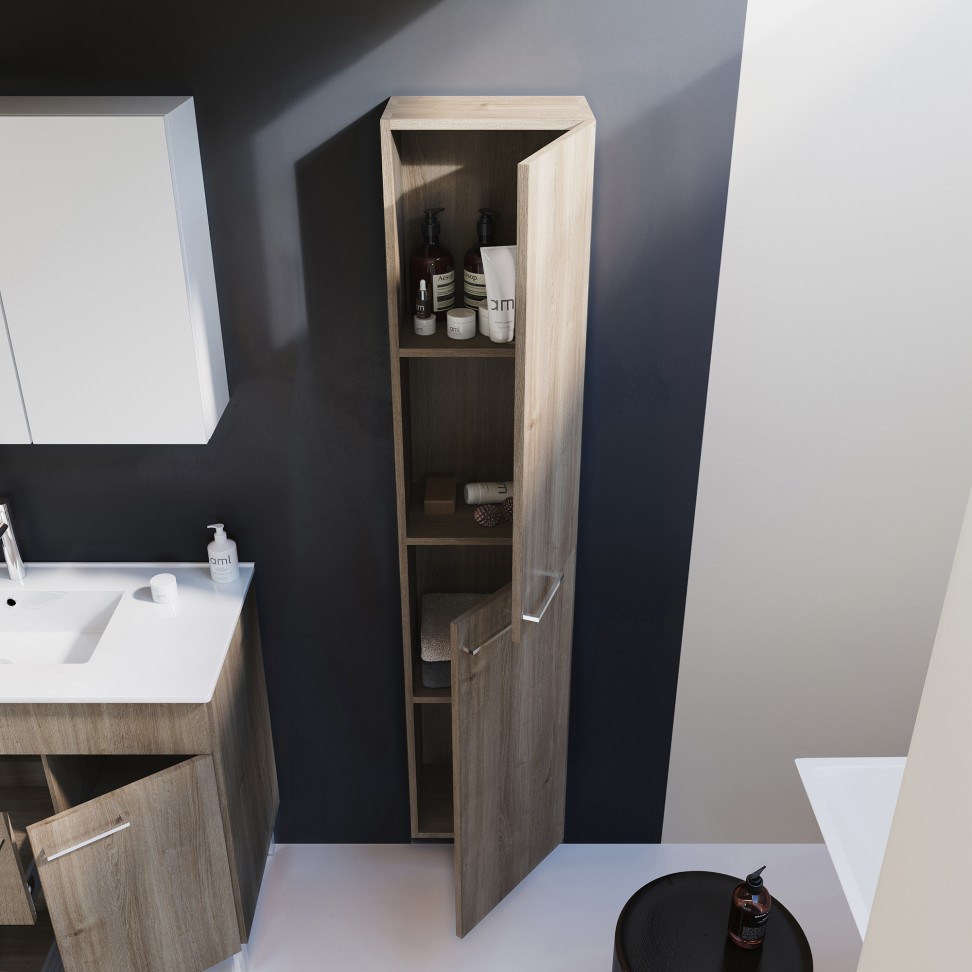 Móvel Coluna Mirage 160x35x25cm, Carvalho Móvel Coluna Mirage 160x35x25cm, Carvalho
