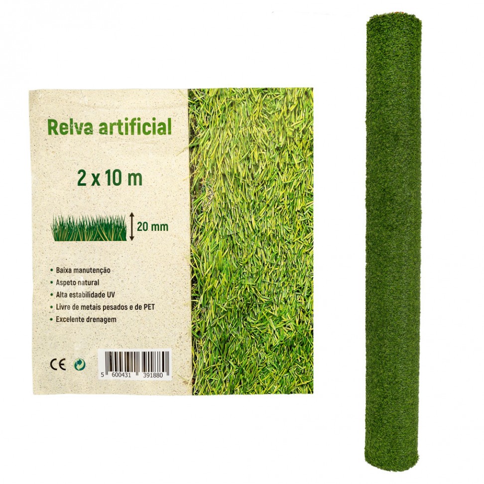 Relva Artificial 20mm 2x10m Verde Relva Artificial 20mm 2x10m Verde