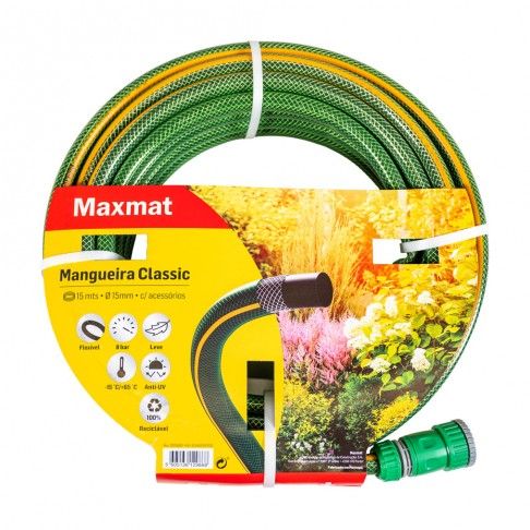 MANGUEIRA 15MM 15M MAXMAT CLASSIC C/ACESSÓRIOS MANGUEIRA 15MM 15M MAXMAT CLASSIC C/ACESSÓRIOS