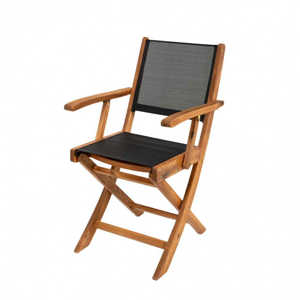 Cadeira Ac�cia Tela C/Bra�os Antracite